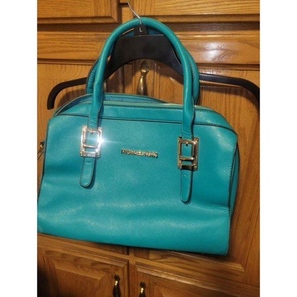 Michael Kors Handbags - Womens Michael Kors Teal / Aqua Blue Leather Purse / Handbag